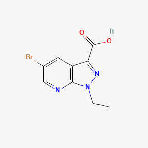 molecular formula C9H8BrN3O2 B8169788 5-Bromo-1-ethyl-1H-pyrazolo[3,4-b]pyridine-3-carboxylic acid 