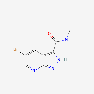 molecular formula C9H9BrN4O B8169795 5-Bromo-N,N-dimethyl-1H-pyrazolo[3,4-b]pyridine-3-carboxamide 