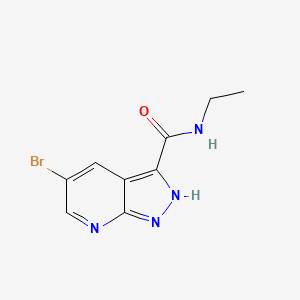 molecular formula C9H9BrN4O B8169806 5-Bromo-N-ethyl-1H-pyrazolo[3,4-b]pyridine-3-carboxamide 
