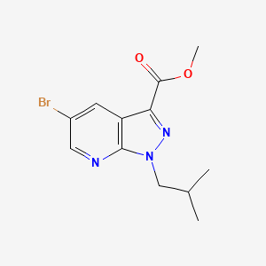 molecular formula C12H14BrN3O2 B8169819 Methyl 5-bromo-1-isobutyl-1H-pyrazolo[3,4-b]pyridine-3-carboxylate 