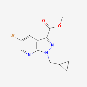 molecular formula C12H12BrN3O2 B8169822 Methyl 5-bromo-1-(cyclopropylmethyl)-1H-pyrazolo[3,4-b]pyridine-3-carboxylate 