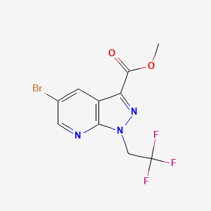 molecular formula C10H7BrF3N3O2 B8169833 Methyl 5-bromo-1-(2,2,2-trifluoroethyl)-1H-pyrazolo[3,4-b]pyridine-3-carboxylate 