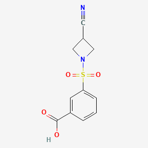 molecular formula C11H10N2O4S B8169834 3-((3-Cyanoazetidin-1-yl)sulfonyl)benzoic acid 