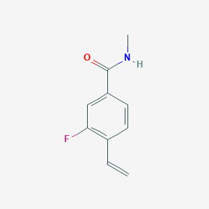 molecular formula C10H10FNO B8169879 3-Fluoro-N-methyl-4-vinylbenzamide 