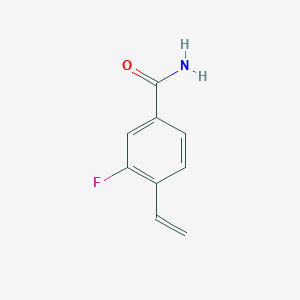 molecular formula C9H8FNO B8169880 3-Fluoro-4-vinylbenzamide 