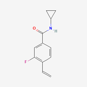 molecular formula C12H12FNO B8169902 N-cyclopropyl-3-fluoro-4-vinylbenzamide 
