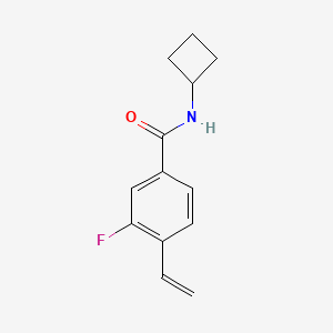 molecular formula C13H14FNO B8169903 N-Cyclobutyl-3-fluoro-4-vinylbenzamide 