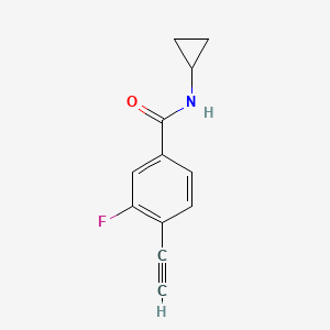 molecular formula C12H10FNO B8169944 N-Cyclopropyl-4-ethynyl-3-fluorobenzamide 