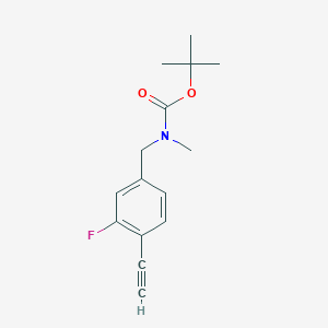 molecular formula C15H18FNO2 B8169956 tert-Butyl 4-ethynyl-3-fluorobenzyl(methyl)carbamate 
