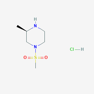 molecular formula C6H15ClN2O2S B8169983 (R)-3-methyl-1-(methylsulfonyl)piperazine hydrochloride 