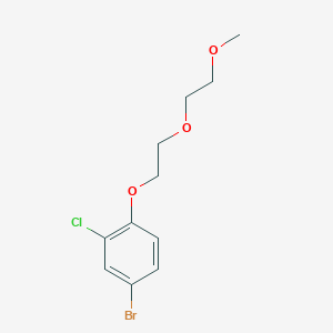 molecular formula C11H14BrClO3 B8169996 4-Bromo-2-chloro-[2-(2-methoxyethoxy)ethoxy]benzene 