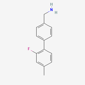 molecular formula C14H14FN B8170005 [4-(2-Fluoro-4-methylphenyl)phenyl]methanamine 