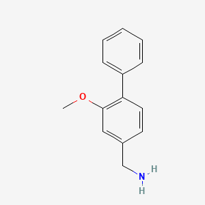 molecular formula C14H15NO B8170008 2-Methoxybiphenyl-4-ylmethylamine 