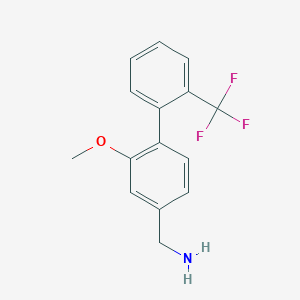 molecular formula C15H14F3NO B8170027 (2-Methoxy-2'-(trifluoromethyl)-[1,1'-biphenyl]-4-yl)methanamine 