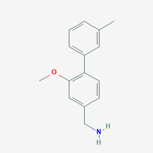 molecular formula C15H17NO B8170029 (2-Methoxy-3'-methyl-[1,1'-biphenyl]-4-yl)methanamine 
