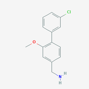 molecular formula C14H14ClNO B8170033 (3'-Chloro-2-methoxy-[1,1'-biphenyl]-4-yl)methanamine 