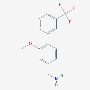 molecular formula C15H14F3NO B8170041 (2-Methoxy-3'-(trifluoromethyl)-[1,1'-biphenyl]-4-yl)methanamine 