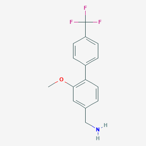 molecular formula C15H14F3NO B8170062 (2-Methoxy-4'-(trifluoromethyl)-[1,1'-biphenyl]-4-yl)methanamine 