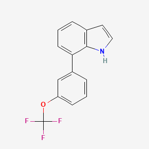 molecular formula C15H10F3NO B8170069 1h-Indole,7-[3-(trifluoromethoxy)phenyl]- 