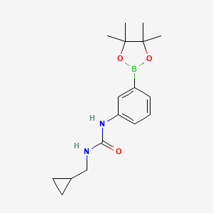 molecular formula C17H25BN2O3 B8170080 1-Cyclopropylmethyl-3-[3-(4,4,5,5-tetramethyl-[1,3,2]dioxaborolan-2-yl)-phenyl]-urea 