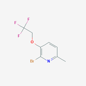molecular formula C8H7BrF3NO B8170110 2-Bromo-6-methyl-3-pyridinyl 2,2,2-trifluoroethyl ether 