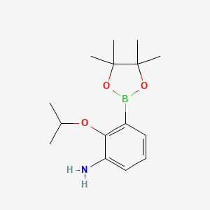 molecular formula C15H24BNO3 B8170160 2-Isopropoxy-3-(4,4,5,5-tetramethyl-[1,3,2]dioxaborolan-2-yl)-phenylamine 