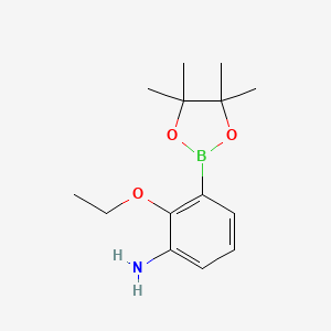molecular formula C14H22BNO3 B8170168 2-Ethoxy-3-(4,4,5,5-tetramethyl-[1,3,2]dioxaborolan-2-yl)-phenylamine 