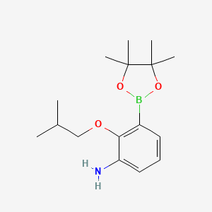 molecular formula C16H26BNO3 B8170180 2-Isobutoxy-3-(4,4,5,5-tetramethyl-[1,3,2]dioxaborolan-2-yl)-phenylamine 