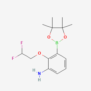 molecular formula C14H20BF2NO3 B8170186 2-(2,2-Difluoro-ethoxy)-3-(4,4,5,5-tetramethyl-[1,3,2]dioxaborolan-2-yl)-phenylamine 