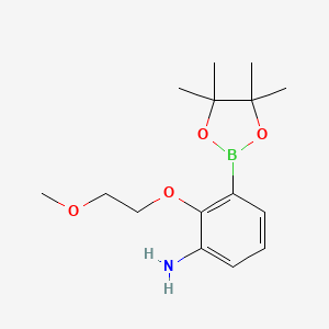 molecular formula C15H24BNO4 B8170196 2-(2-Methoxy-ethoxy)-3-(4,4,5,5-tetramethyl-[1,3,2]dioxaborolan-2-yl)-phenylamine 