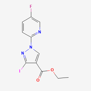 molecular formula C11H9FIN3O2 B8170205 Ethyl 1-(5-fluoropyridin-2-yl)-3-iodo-1H-pyrazole-4-carboxylate 