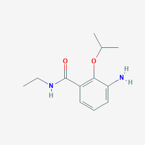 molecular formula C12H18N2O2 B8170221 3-Amino-N-ethyl-2-isopropoxy-benzamide 