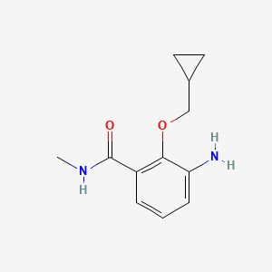 molecular formula C12H16N2O2 B8170227 3-Amino-2-cyclopropylmethoxy-N-methyl-benzamide 