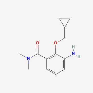 molecular formula C13H18N2O2 B8170230 3-Amino-2-cyclopropylmethoxy-N,N-dimethyl-benzamide 
