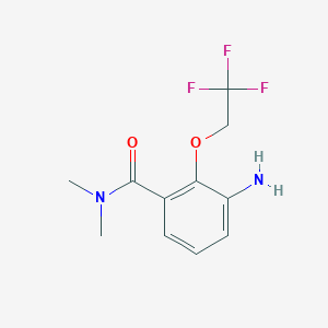 molecular formula C11H13F3N2O2 B8170252 3-Amino-N,N-dimethyl-2-(2,2,2-trifluoro-ethoxy)-benzamide 