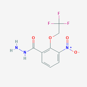 molecular formula C9H8F3N3O4 B8170278 3-Nitro-2-(2,2,2-trifluoro-ethoxy)-benzoic acid hydrazide 