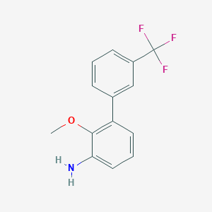 molecular formula C14H12F3NO B8170310 2-Methoxy-3'-trifluoromethyl-biphenyl-3-ylamine 