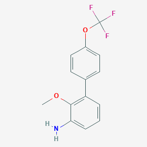 molecular formula C14H12F3NO2 B8170330 2-Methoxy-4'-trifluoromethoxy-biphenyl-3-ylamine 