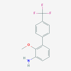 molecular formula C14H12F3NO B8170341 2-Methoxy-4'-trifluoromethyl-biphenyl-3-ylamine 