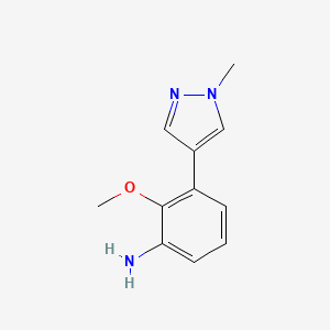 molecular formula C11H13N3O B8170352 2-Methoxy-3-(1-methyl-1h-pyrazol-4-yl)aniline 