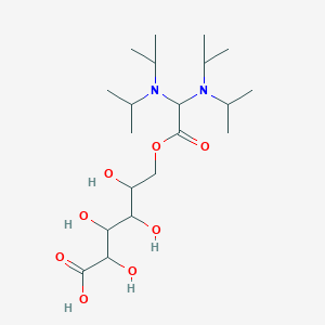 molecular formula C20H40N2O8 B081704 6-[2,2-Bis[di(propan-2-yl)amino]acetyl]oxy-2,3,4,5-tetrahydroxyhexanoic acid CAS No. 11006-56-7