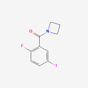 molecular formula C10H9FINO B8170427 Azetidin-1-yl(2-fluoro-5-iodophenyl)methanone 