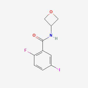 molecular formula C10H9FINO2 B8170439 2-Fluoro-5-iodo-N-(oxetan-3-yl)benzamide 