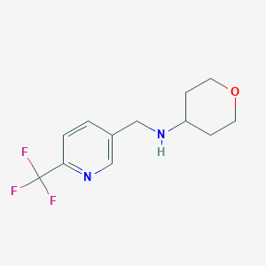 molecular formula C12H15F3N2O B8170474 N-((6-(trifluoromethyl)pyridin-3-yl)methyl)tetrahydro-2H-pyran-4-amine 