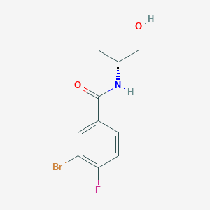 molecular formula C10H11BrFNO2 B8170482 3-Bromo-4-fluoro-N-[(2R)-1-hydroxypropan-2-yl]benzamide 