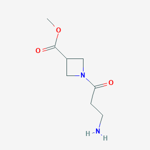 molecular formula C8H14N2O3 B8170503 Methyl 1-(3-aminopropanoyl)azetidine-3-carboxylate 