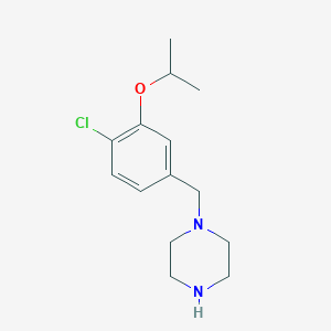 molecular formula C14H21ClN2O B8170521 1-(4-Chloro-3-isopropoxybenzyl)piperazine 