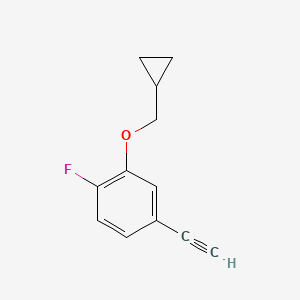 molecular formula C12H11FO B8170560 2-(Cyclopropylmethoxy)-4-ethynyl-1-fluorobenzene 