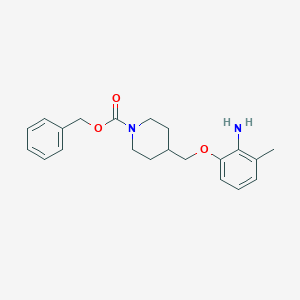 molecular formula C21H26N2O3 B8170582 4-(2-Amino-3-methyl-phenoxymethyl)-piperidine-1-carboxylic acid benzyl ester 
