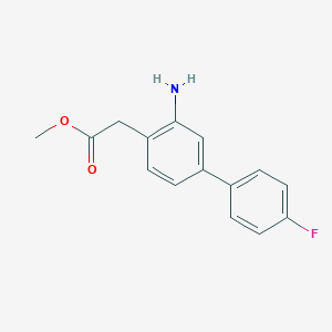 molecular formula C15H14FNO2 B8170603 Methyl 2-(3-amino-4'-fluoro-[1,1'-biphenyl]-4-yl)acetate 